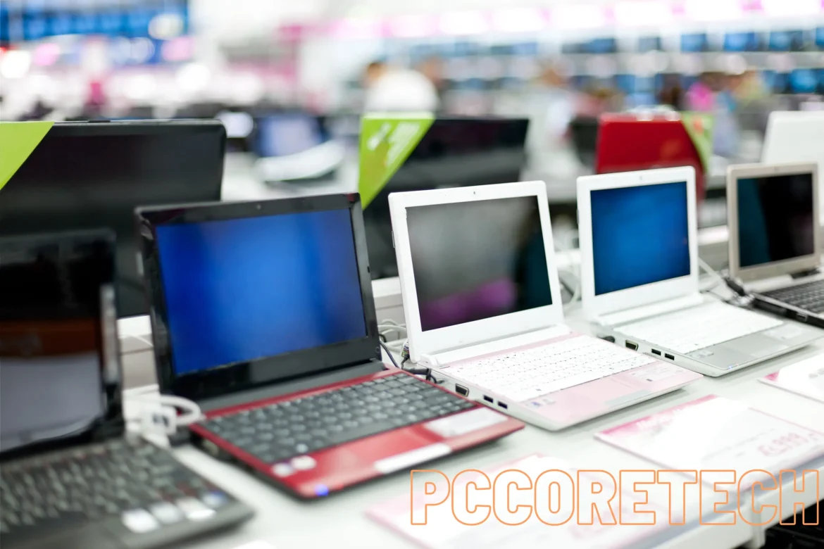 Laptops on a desk, computer for sale